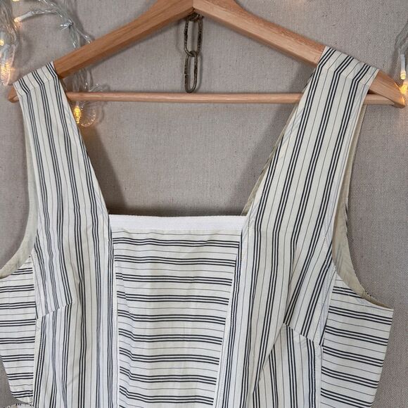 Madewell Cutout Striped Sundress Cream and Black Size 10 - Picture 7 of 15